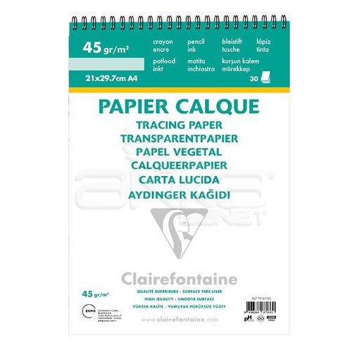 Clairefontaine Tracing Paper Spiralli 30 Yaprak 45g