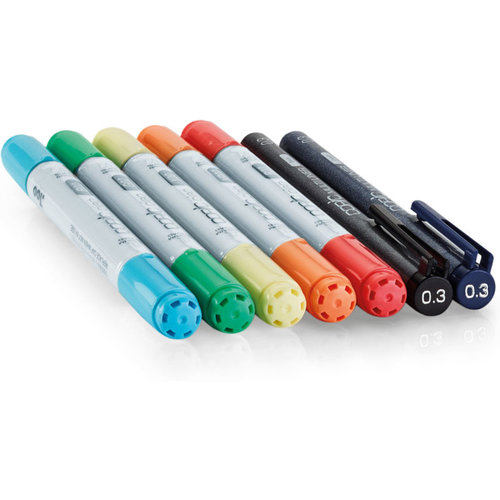 Copic Ciao Marker 5+2 Set Doodle Kit Rainbow