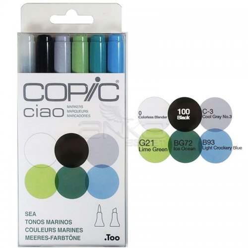 Copic Ciao Marker 6lı Set Sea