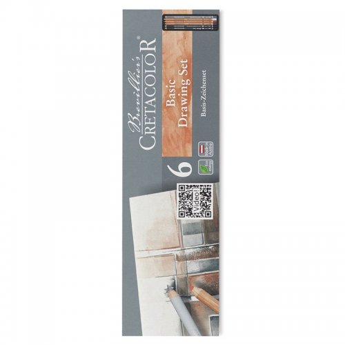 Cretacolor Basic Drawing Set Temel Çizim Kalemleri 6lı Metal Kutu 40006