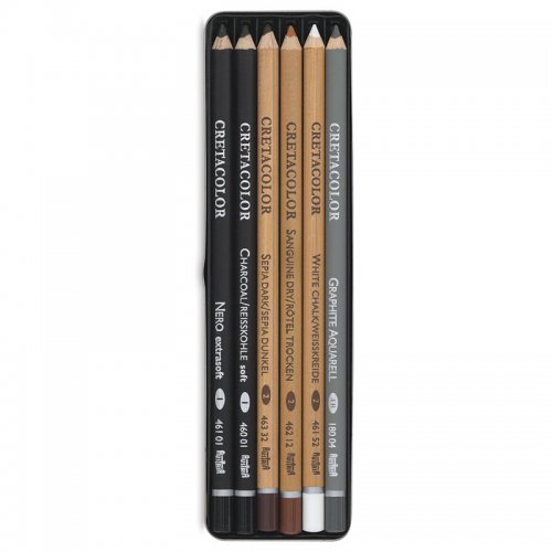 Cretacolor Basic Drawing Set Temel Çizim Kalemleri 6lı Metal Kutu 40006