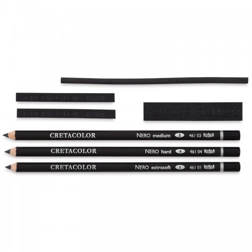 Cretacolor Nero Drawing Set Yağlı Kömür Çizim Seti 7li Metal Kutu 40008