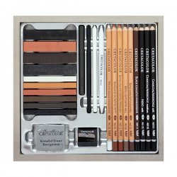 Cretacolor Passion Box Drawing Set Premium Çizim Seti Ahşap Kutu 25li 40041 - Thumbnail