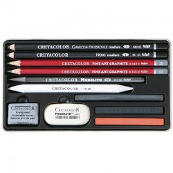 Cretacolor Teachers Choice Beginner Drawing Set Temel Çizim Seti Metal Kutu 11li 40033 - Thumbnail