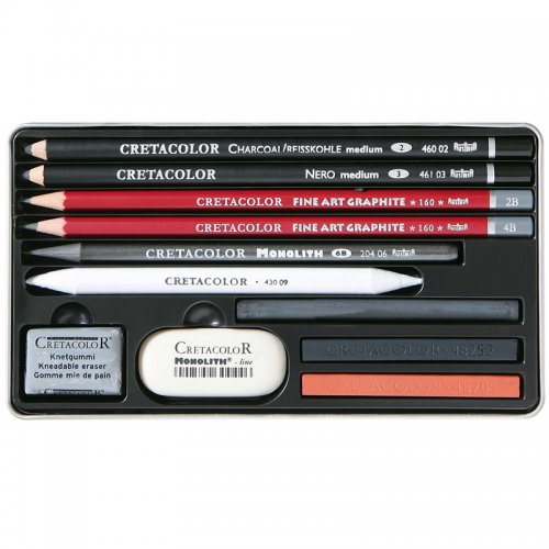 Cretacolor Teachers Choice Beginner Drawing Set Temel Çizim Seti Metal Kutu 11li 40033