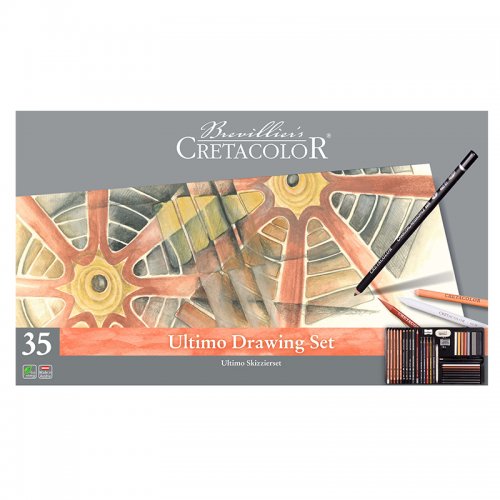 Cretacolor Ultimo Drawing Set Premium Çizim Seti Metal Kutu 35li 40057