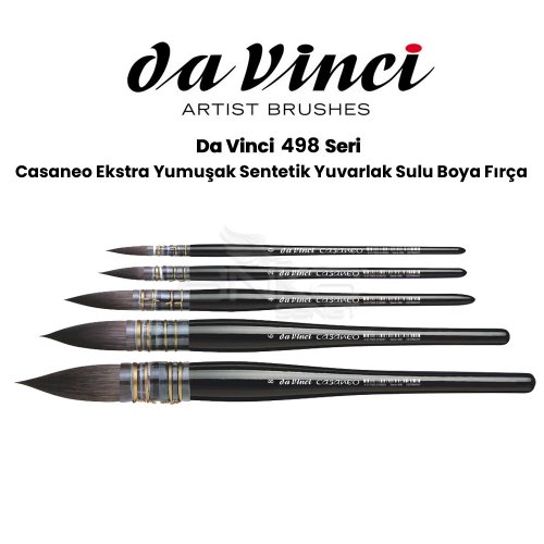 Da Vinci Casaneo Ekstra Yumuşak Sentetik Yuvarlak Sulu Boya Fırçası Seri 498