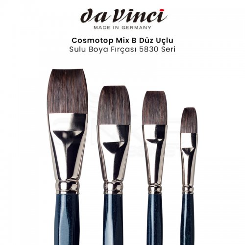 Da Vinci Cosmotop Mix B Düz Uçlu Sulu Boya Fırçası 5830 Seri