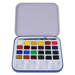 Daler Rowney Aquafine Sulu Boya Travel Set Yarım Tablet 24lü - Thumbnail