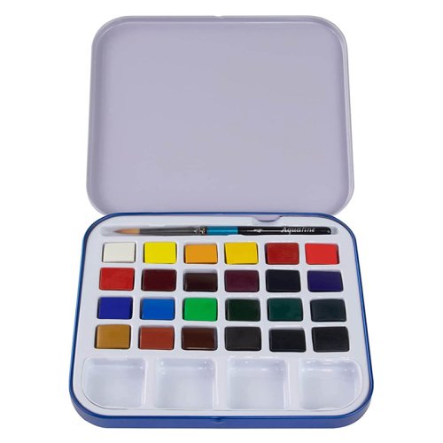 Daler Rowney Aquafine Sulu Boya Travel Set Yarım Tablet 24lü