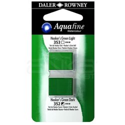 Daler Rowney - Daler Rowney Aquafine Sulu Boya Tablet 2li Hookers Green Light-Hokkers Green Dark