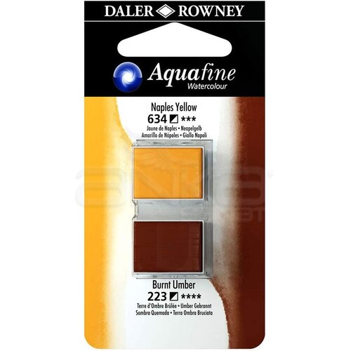 Daler Rowney Aquafine Sulu Boya Tablet 2li Naples Yellow-Burnt Umber - Naples Yellow-Burnt Umber