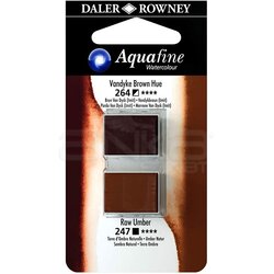 Daler Rowney - Daler Rowney Aquafine Sulu Boya Tablet 2li Vandyke Brown-Raw Umber