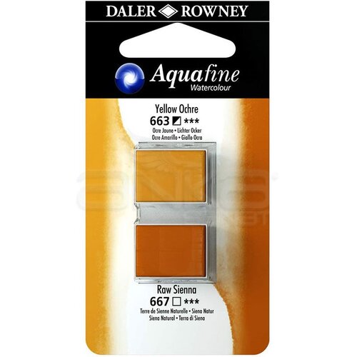 Daler Rowney Aquafine Sulu Boya Tablet 2li Yellow Ochre-Raw Sienna - Yellow Ochre-Raw Sienna