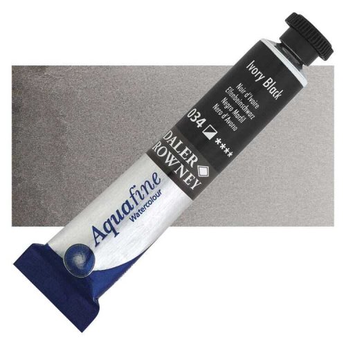 Daler Rowney Aquafine Tüp Sulu Boya 8ml 034 Ivory Black - 034 Ivory Black