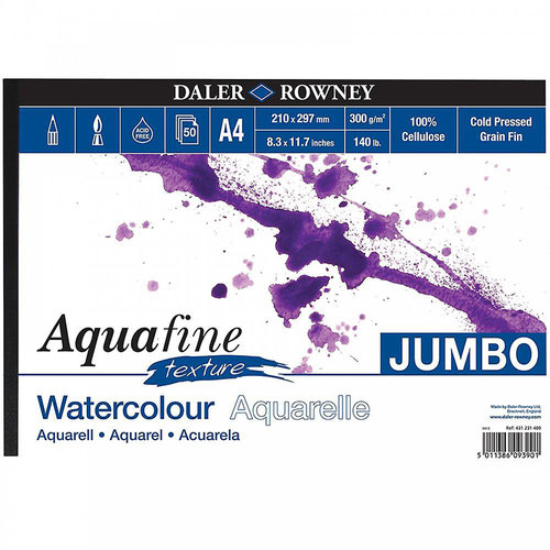 Daler Rowney Aquafine Watercolor Pads Texture Jumbo 50 Yaprak 300g