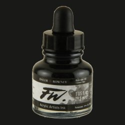 Daler Rowney - Daler Rowney FW Acrylic Artist Ink 29.5ml Cam Şişe Black India 028