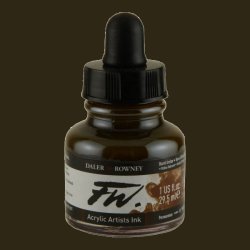 Daler Rowney - Daler Rowney FW Acrylic Artist Ink 29.5ml Cam Şişe Burnt Umber 223