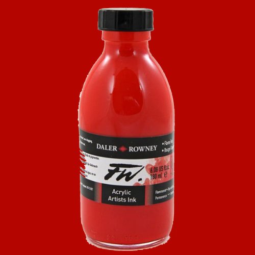 Daler Rowney FW Acrylic Artist Ink 180ml Flame Red 517