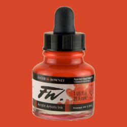 Daler Rowney - Daler Rowney FW Acrylic Artist Ink 29.5ml Cam Şişe Flame Red 517