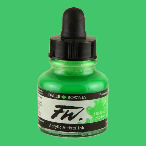 Daler Rowney FW Acrylic Artist Ink 29.5ml Cam Şişe Fluorescent Green 349 - 349 Fluorescent Green