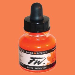 Daler Rowney - Daler Rowney FW Acrylic Artist Ink 29.5ml Cam Şişe Fluorescent Orange 653