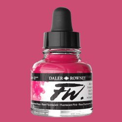 Daler Rowney - Daler Rowney FW Acrylic Artist Ink 29.5ml Cam Şişe Fluorescent Pink 538