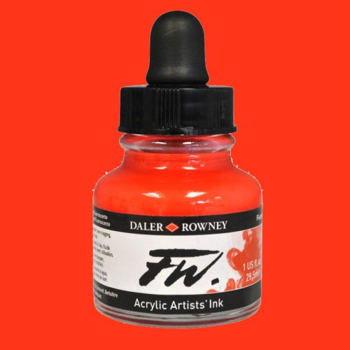 Daler Rowney FW Acrylic Artist Ink 29.5ml Cam Şişe Fluorescent Red 544 - 544 Fluorescent Red