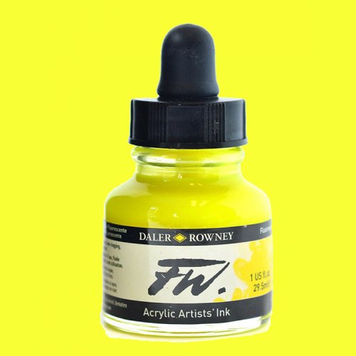 Daler Rowney FW Acrylic Artist Ink 29.5ml Cam Şişe Fluorescent Yellow 681