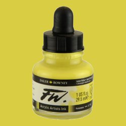 Daler Rowney - Daler Rowney FW Acrylic Artist Ink 29.5ml Cam Şişe Lemon Yellow 651