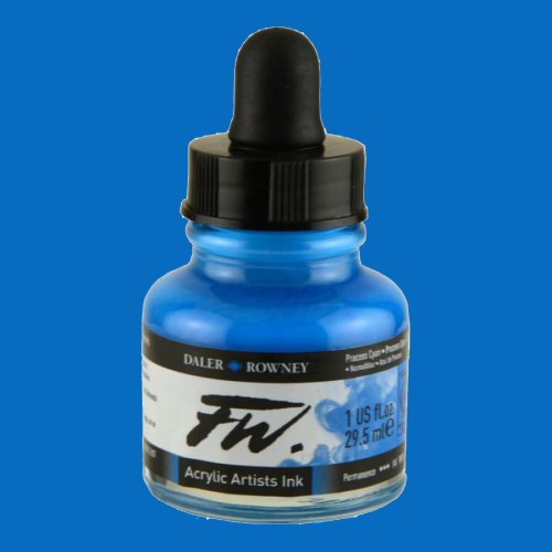 Daler Rowney FW Acrylic Artist Ink 29.5ml Cam Şişe Procces Cyan 120 - 120 Procces Cyan