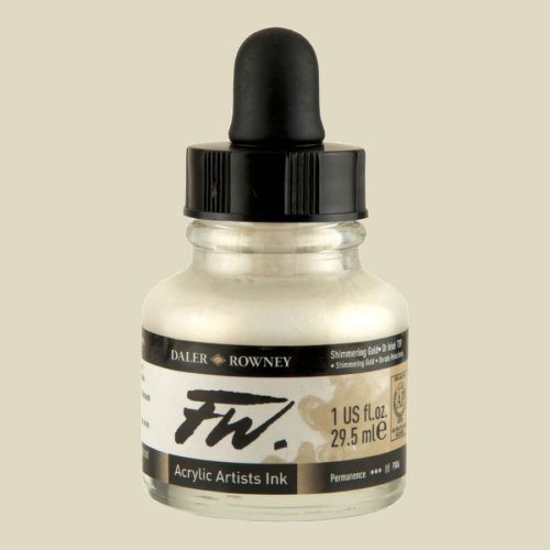 Daler Rowney FW Acrylic Artist Ink 29.5ml Cam Şişe Shimmering Gold 709 - 709 Shimmering Gold