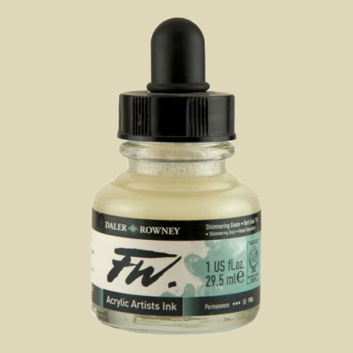 Daler Rowney FW Acrylic Artist Ink 29.5ml Cam Şişe Shimmering Green 714 - 714 Shimmering Green