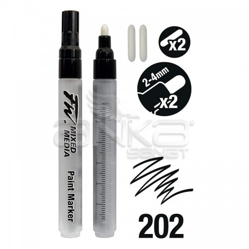 Daler Rowney FW Mixed Media Paint Marker Sets 202 2-4mm Yuvarlak Uç (M)