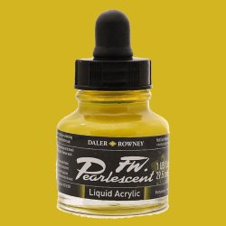 Daler Rowney - Daler Rowney FW Pearlescent Acrylic Inks 29.5ml Cam Şişe 113 Hot Cool Yellow