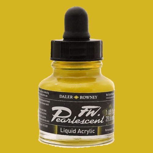 Daler Rowney FW Pearlescent Acrylic Inks 29.5ml Cam Şişe 113 Hot Cool Yellow - 113 Hot Cool Yellow