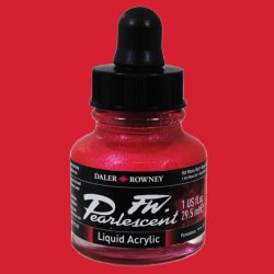 Daler Rowney - Daler Rowney FW Pearlescent Acrylic Inks 29.5ml Cam Şişe 114 Hot Mama Red