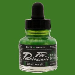 Daler Rowney - Daler Rowney FW Pearlescent Acrylic Inks 29.5ml Cam Şişe 115 Macaw Green