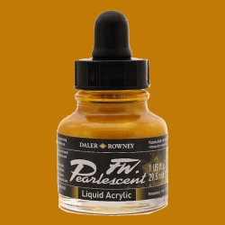 Daler Rowney - Daler Rowney FW Pearlescent Acrylic Inks 29.5ml Cam Şişe 117 Mazuma Gold