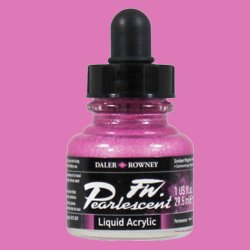 Daler Rowney - Daler Rowney FW Pearlescent Acrylic Inks 29.5ml Cam Şişe 120 Sundown Magenta