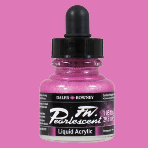 Daler Rowney FW Pearlescent Acrylic Inks 29.5ml Cam Şişe 120 Sundown Magenta - 120 Sundown Magenta