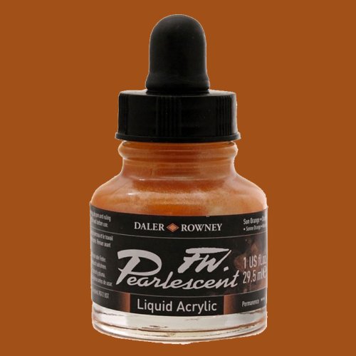 Daler Rowney FW Pearlescent Acrylic Inks 29.5ml Cam Şişe 121 Sun Orange - 121 Sun Orange