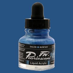 Daler Rowney - Daler Rowney FW Pearlescent Acrylic Inks 29.5ml Cam Şişe 122 Sun-Up Blue