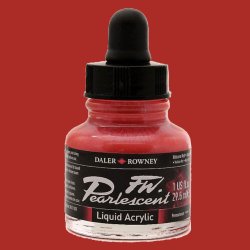 Daler Rowney - Daler Rowney FW Pearlescent Acrylic Inks 29.5ml Cam Şişe 123 Volcano Red