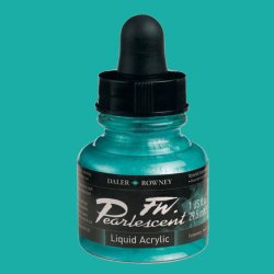 Daler Rowney - Daler Rowney FW Pearlescent Acrylic Inks 29.5ml Cam Şişe 124 Waterfall Green