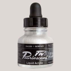 Daler Rowney - Daler Rowney FW Pearlescent Acrylic Inks 29.5ml Cam Şişe 125 White Pearl