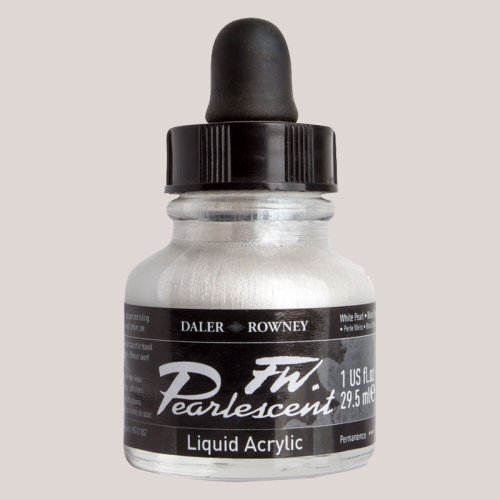 Daler Rowney FW Pearlescent Acrylic Inks 29.5ml Cam Şişe 125 White Pearl - 125 White Pearl