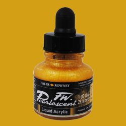 Daler Rowney - Daler Rowney FW Pearlescent Acrylic Inks 29.5ml Cam Şişe 126 Autumn Gold