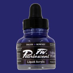 Daler Rowney - Daler Rowney FW Pearlescent Acrylic Inks 29.5ml Cam Şişe 127 Dutch Blue