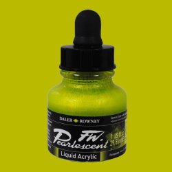 Daler Rowney - Daler Rowney FW Pearlescent Acrylic Inks 29.5ml Cam Şişe 128 Genesis Green